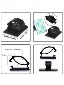 [Cable Management Clips]20pcs Self-Adhesive Outdoor Cable Clips, String Light Decoration Cable Management Clips, Suitable For String Lights, Car, Office, Home - Multicolor - View 10