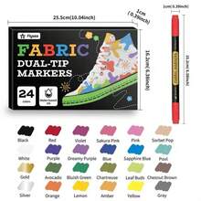 24/36 Colors Fabric Marker Set, Colorful Markers, Non-Erasable Fabric Paint - For T-Shirts, Bags, Textiles, Canvas, Canvas Bags, Shoes, Pillowcases, Etc. - Multicolor - View 10