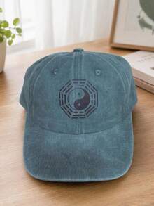 1pc Women's Personalized Baseball Cap With Ancient Chinese Tai Chi Bagua Pattern, Mysterious Street Casual Travel Versatile - Multicolor - View 9
