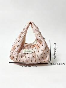 Korean Style Personalized Shiny Sequin Vintage Small Hobo Bag, Niche Design Style Handbag For Commuting, Outing, Daily Shopping, Shoulder Slouchy - Pink - View 7