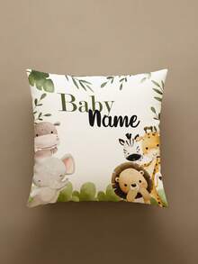 1 Stück anpassbarer personalisierter Textdruck doppelseitiger Kissenbezug, Einhorn Flamingo Kissenbezug, Muster Kissenbezug, geeignet für Feiertagsgeschenke, DIY Muster Kissenbezug, Geschenk für Familie, Freunde und dich selbst - Grün - Übersicht 6