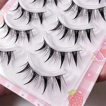 5 Pairs Cosplay Manga False Eyelashes, Big Cat Eye Style, Natural Soft And Comfortable, Burden-Free, Ideal Choice For Beginners - Multicolor - View 3