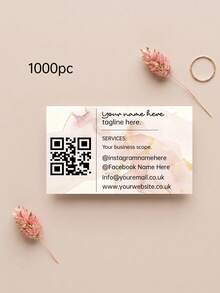 200/500/1000pcs Custom Text Business Card With QR Code,Customized Card For Small Business Owner,Entrepreneur,Beauty Salon,Studio,Company Office Supplies,Customizable Business Visiting Cards - Multicolor - View 10