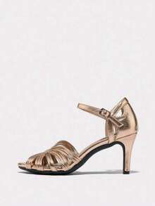 Women Heeled Sandals - Champagne - View 4