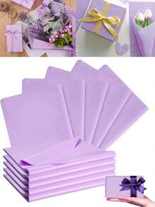 Juego de 100 hojas de papel de seda morado, papel para manualidades festivas, suministros para envolver regalos DIY, decoración para fiestas de cumpleaños y bodas, envolver ramos para el Día de la Madre, Pascua, graduación, Acción de Gracias, Halloween, Navidad, decoración de regalos de otoño - Varios estilos - Ver 1