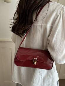 Women's Minimalist Daily Shoulder Bag - Burgundy - View 5