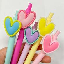 5/10pcs Heart-Shaped Pens 1.0mm Suitable For Wedding Party, Office Stationery, Colleague Teacher Birthday Gift, Back To School Essential, Holiday Gift - Multi-color - View 5