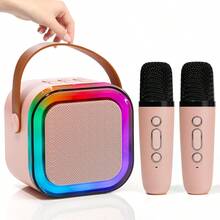 Mini Máquina de Karaoke para Niños y Adultos, Bocina Bluetooth Portátil con 2 Micrófonos Inalámbricos, Juguete y Regalo de Cumpleaños para Niñas de 4, 5, 6, 7, 8, 9, 10, 11, 12+ años, Ideal para Fiestas en Casa y Familia - Azul - Ver 2