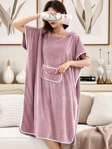 1 buah Jubah Mandi Tanpa Lengan Wanita, Jubah Ponco Penyerap yang Dapat Dipakai untuk Berselancar, Jubah Ganti Cepat Kering, Jubah Handuk Berkerudung, Jubah Ganti untuk Berenang, Berselancar, dan Aktivitas Luar Ruangan di Pantai - Royal Blue - View 8