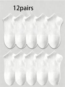 12/9/3 Pairs Moisture-Wicking, Antibacterial, Breathable, Casual Knit Invisible Socks, Unisex, Solid Color, Suitable For Yoga/Sports - Multicolor - View 10