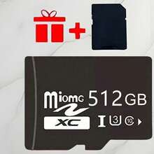 1 PC 512GB/256GB/128GB/64GB/32GB/16GB High-Speed Flash TF Card With Adapter - U3 C10 Memory For Tablet, Camera, Mobile Phone, Laptop, PC, Car Audio, Game Console - Aesthetic Memory Card Design | Durable Construction, Memory Cards For Digital Camera - Adapter Set - View 1