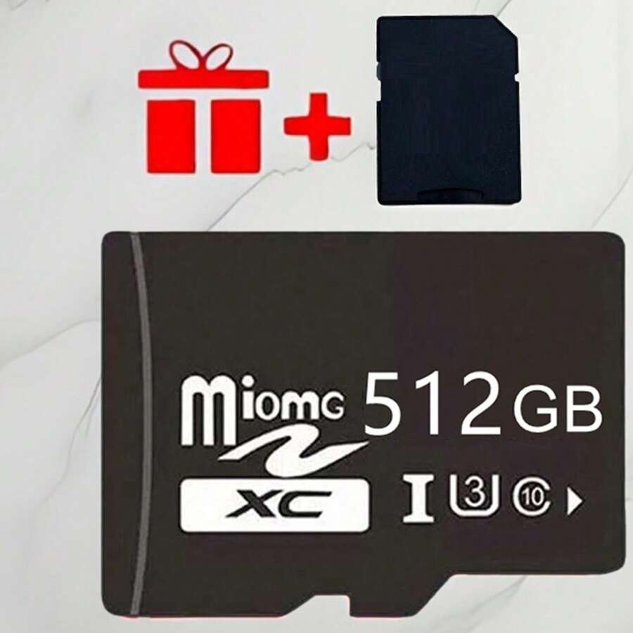 1 PC 512GB/256GB/128GB/64GB/32GB/16GB High-Speed Flash TF Card With Adapter - U3 C10 Memory For Tablet, Camera, Mobile Phone, Laptop, PC, Car Audio, Game Console - Aesthetic Memory Card Design | Durable Construction, Memory Cards For Digital Camera - Adapter Set - View 1