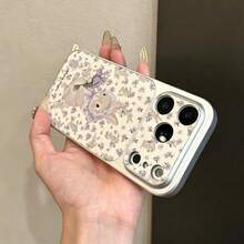 1pc Autumn Rabbit Floral Lychee Texture Pattern Classic Anti-Drop 2-In-1 Spray Painted Hard Shell Phone Case Compatible With Apple 17Pro/17/Air/17Promax/11/12/13/14/12 Pro Max/16 Pro/15 Series Lens Protection, S26U Series, Holiday Gift - Multicolor - View 4