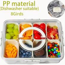 Two Storage Boxes With Handles, Plus Eight Small Removable Containers, Divider Tray - Perfect For Parties, BBQs, Picnics, Travel, Back To School, Snack Containers With Lids And Handles. - White - View 3