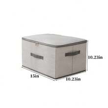 Gray And White Striped Fabric Storage Box, Full Zipper Design, Dual Fabric Handles, Foldable Dust-Proof Stackable Closet Organizer, Large Capacity Storage Container, Suitable For Clothes, Blankets, Bed Sheets, Toys, Bedroom Wardrobe, Dorm And Apartment Home Storage - Multicolor - View 7