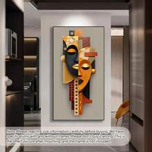 1 Piece Frameless Modern African Style Abstract African Face Canvas Wall Art Poster, For Living Room, Bedroom, And Modern Decoration - 222 - View 2