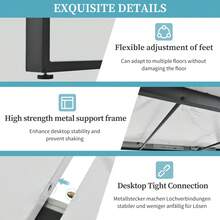 Dining Table Telescopic Table, 140/180x80x75cm, Iron Metal & Square Tube (Modern White MDF Table Top With Marble Patterns), Dual Use Home & Office - 1 - View 8