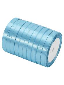 1 Roll Satin Ribbon, 25 Yards, For Gift Wrapping, Flower Bouquet, Cake Decoration, Bowknot, Bookmarks, Party Decorations, Rainbow Colour, - Blue - View 3
