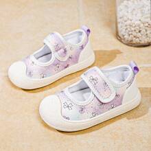 Girls Toddler Walking Shoes, Shallow-Cut Hook And Loop Infant Athletic Shoes - Mauve Purple - View 2
