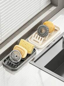 1 buah Tempat Sabun Gelombang Kreatif untuk Kamar Mandi, Baki Pengering Sabun untuk Wastafel Dapur, Rak Penyimpanan untuk Meja Kamar Mandi - A - View 3