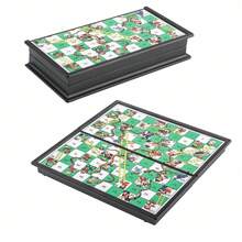 Magnetic Snakes And Ladders Game Set, Foldable Portable Design, Lightweight And Convenient, Travel Game Set Gift, Family Entertainment Toy - Multicolor - View 3