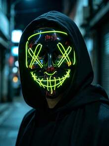 萬聖節面具 多色可選 The Purge 主題面具 恐怖尖叫面具 適合節日角色扮演 萬聖節禮物 節日必需品 不發光 - 彩色 - 查看 2