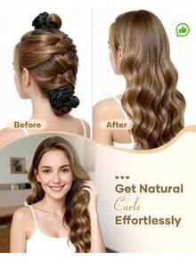 1pc Satin Heatless Sleep Hair Curler, Soft Lazy Styling Tool, No‑Heat Natural Flowing Curls, Durable Hair Accessory, Mother's Day Gift For Women - Multicolor - View 3