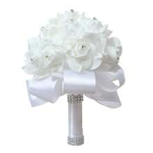Artificial PE Rose Mini Hand Bouquet, Bridesmaid Handheld Flower, Flower Girl Mini Bouquet, Wedding Engagement Photo Prop, Graduation Photo Party Stage Performance Artificial Flower Decoration - 1PC - View 5