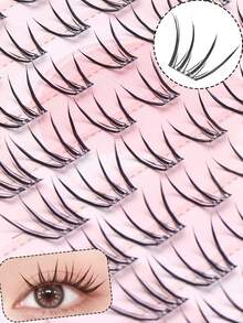 Glue-Free 10-Row Reusable Segmented Cluster False Eyelashes, Large Capacity, Beginner-Friendly, Lightweight And Airy, Natural-Looking Lash Effect, Soft Design Fitting Eye Shape, Nearly Weightless And Comfortable Wear - C - View 2