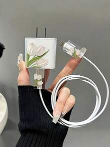 Daisy Apple 16 Pro Max Charger Protective Case Premium 15 Pro Fast Charging 30W Charger Head Protective Shell 14 Cute 13 Data Cable Winding Rope Anti-Break - Multicolor - View 9