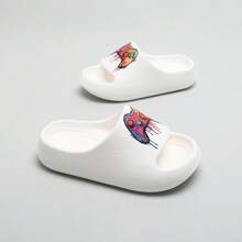 Game Console Print Kids Foam Slippers, EVA High Elastic Thick Sole Anti-Slip, Medium To Large Boys Home Bathroom Outdoor Casual Slides - White - View 8