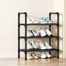 1pc Multi-Layer Metal Shoe Rack, 3/4/5 Tiers Optional Shoe Storage Rack, Sturdy Open Design Shoe Shelf, Easy Assembly Space-Saving Shoe Organizer, Suitable For Entryway, Hallway, Bedroom Home Storage - Black - View 11