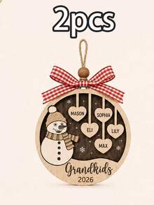 Custom Snowman Name Christmas Ornament, Personalized Family Tree Hanging Decor, Festive Rustic Holiday Style, Customized Heart Name Ornament, Customizable Christmas Keepsake, Family Gift, Christmas Tree Decor 2026, Merry Christmas, Christmas Gift - Style a - View 13