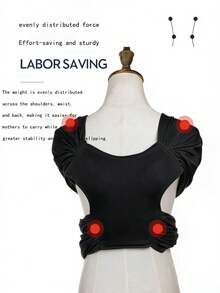LELE LON 新款人體工學嬰兒背巾，適合外出使用，Sears 風格新生兒背袋，X 型嬰兒背帶 - 杏色-針織 - 查看 7