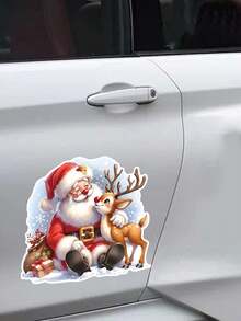 1pc,Multi-Style,Christmas Decoration Wall Sticker,Santa Claus/Car/Reindeer/Gift Box Pattern,PVC Self-Adhesive Removable Wall Sticker,Suitable For Bedroom,Living Room,Kitchen,Dining Room,Bathroom Background Wall,Toilet Sticker/Car Sticker - Multiple Styles - View 16