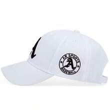 AR 1件男士哥德風字母A刺繡棒球帽，可調節防曬休閒帽，適合春季/秋季戶外旅行、海灘、派對 - 白色 - 查看 4