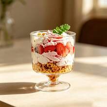 [Mini Stem Cup] Mini Tasting Cup/Minimalist Stem Dessert Cup/Transparent Body, Stackable Storage Space-Saving, Suitable For Fruit Cups, Yogurt, Pudding, Ice Cream, Home Afternoon Tea, Banquet Party Platter, Beautiful And Easy To Clean, Easily Capture Exquisite Food Scenes, Decorate Dining Table Atmosphere - Transparent - View 3