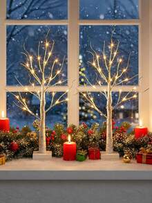 Charming Branch Lights, Suitable For All Seasons, Battery Powered, Perfect For Indoor/Outdoor Celebrations, Christmas Party Decoration - Artificial Birch Tree Lamp - View 5