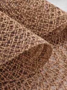 1/4/6/12pcs Bohemian Style Solid Color Woven Round Placemats, Dining Table Decor, Home Party Table Setting, Home Decoration, Christmas Decor, Halloween Decor, Thanksgiving, Back To School, Valentine's Day, Party - Mocha Brown - View 5
