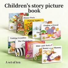 Set Of 10 Kids Animal Story Picture Books, Educational Reading Storybooks - Multicolor - View 7
