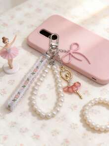 1pc Cute Pearl Chain Keychain, Bohemian Style Creative Design, Women's Backpack Charm, Birthday Gift, Party Favor, Suitable For Women, Teachers, Gift Decoration - Multicolor - View 5