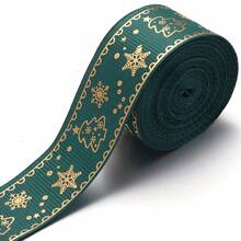 5 Yards 2.5cm Gold Foil Polyester Green Red Christmas Satin Ribbon Bows, Christmas Snowflake Christmas Tree Snowman Print Ribbon Webbing For DIY Christmas Party Decoration Gift Wrapping Bows Crafts - Christmas Collection - View 29