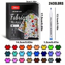 JiMiao 12/24 Colors Fabric Marker Set - Fabric Decoration Set - Non-Erasable And Permanent Fabric Ink - Suitable For T-Shirts, Bags, Textiles, Canvas, Shoes, Pillowcases And More - Multicolor - View 11