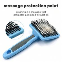 1PC Small‑Pet Slicker Grooming Pin Brush, Gentle Pet Rabbit Comb For Loose Fur Removal & Deep Skin Massage, Ergonomic Hand‑Held Grooming Tool For Kitten Puppy Rabbit Guinea Pig Ferret Small Animal Hair Care Accessories - View 8