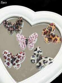 Autumn And Winter Hanging Hole Leopard Print Butterfly Accessories, Diy Flat Bottom Phone Case Pendant Decoration Accessories Wholesale - Multicolor - View 16