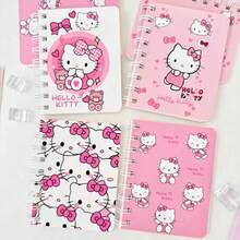 1/2/4pcs Cute Hello Kitty Spiral Notebook A7 Pink Cartoon Kitty Print Coil Diary, Portable Ruled Writing Journal, Adorable Stationery Notebook, Suitable For Girls Teenagers School Office Supplies - A - View 4