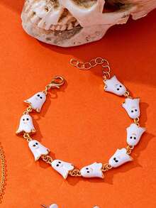 Halloween Cute Cartoon Enamel Ghost Bracelet, Holiday Party Gift Cute Ghost Bracelet - Ghost Bracelet - View 6