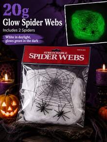 Halloween Spider Web Decor, Halloween Haunted House Graveyard Spider Web Strings With Fake Spiders, Halloween Decoration Props For Party, Costume, Photography Backdrop, Perfect Halloween Gift - Multicolor - View 20
