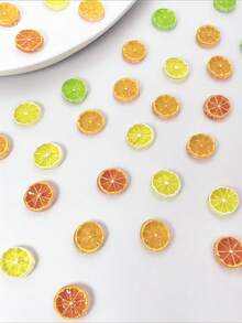 38pcs Mixed Color Translucent Lemon Slice Nail Art Charms, 3D Resin Nail Accessories, Phone Case Hair Clip Earring Decoration Small Accessories - Multicolor - View 2