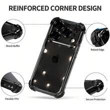 SKJL Luxury Electroplate Shockproof Transparent Phone Case Compatible With Iphone 17 17Pro 17 Pro Max 18 18Pro 18Pro Max Plus Air Clear Bumper Cases Cover - Black - View 3